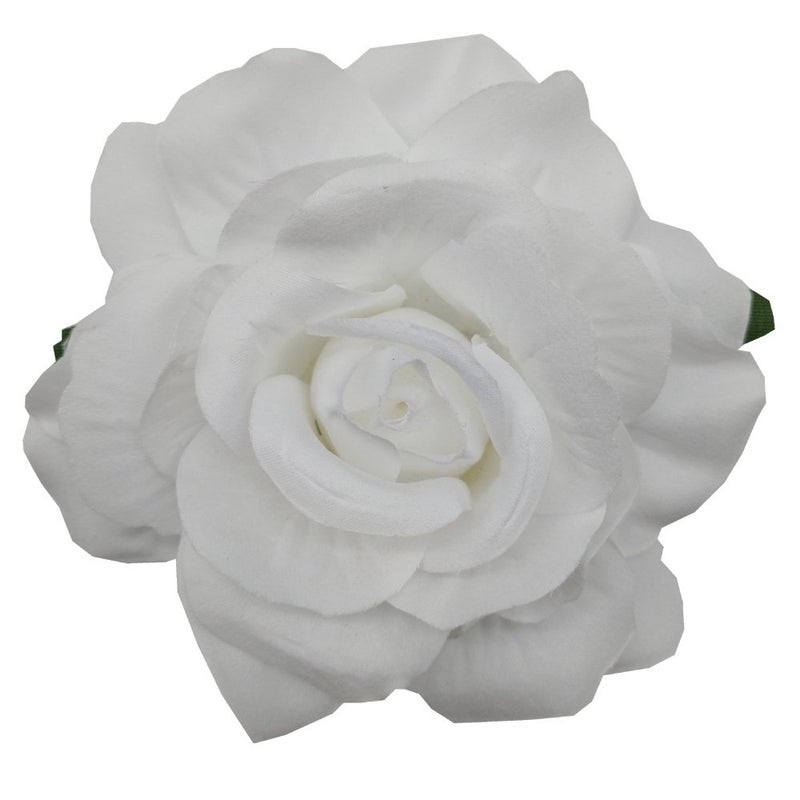 Sanrich La Homein Sanrich 4pcs/Pack Fabric Rose Hair Flowers Clips Mexican Hair Flowers Hairpin Brooch Headpieces (White) - Image 3
